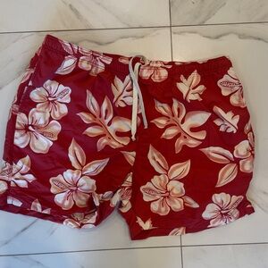 Tommy Bahama Red and White Swim Shorts